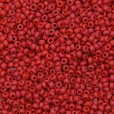 10SV100-38: Vintage Venetian Seed Bead Op Melon Red 10/0