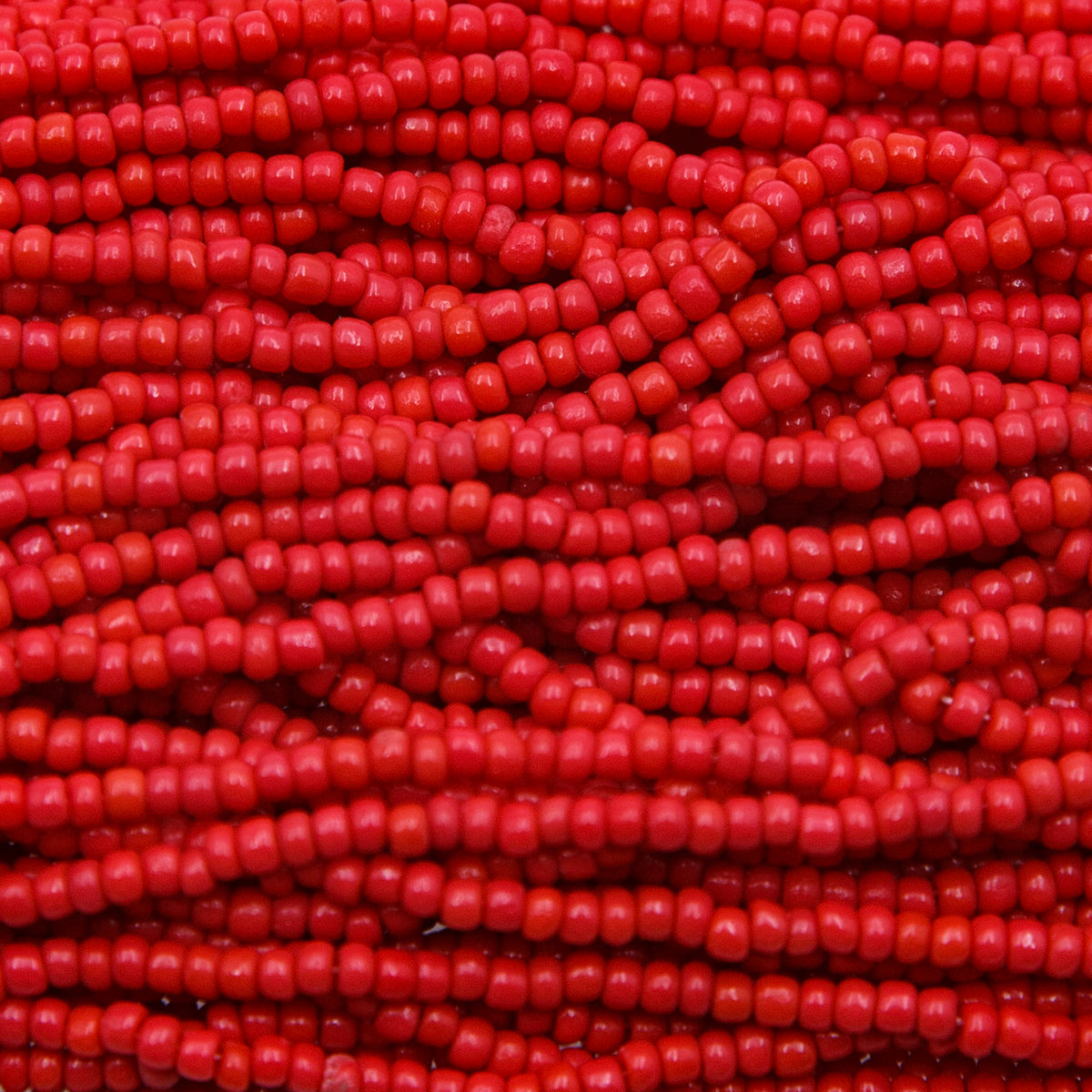 10SV100-38: Vintage Venetian Seed Bead Op Melon Red 10/0 Bundle