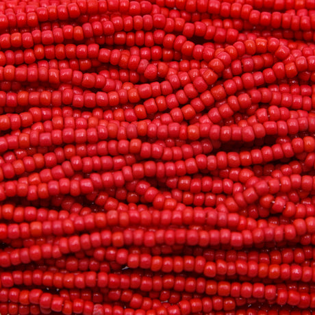 10SV100-38: Vintage Venetian Seed Bead Op Melon Red 10/0 Bundle