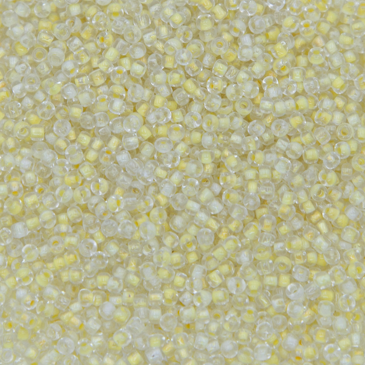 10SV100-46: Vintage Venetian Tr C/L Yellow Crystal 10/0