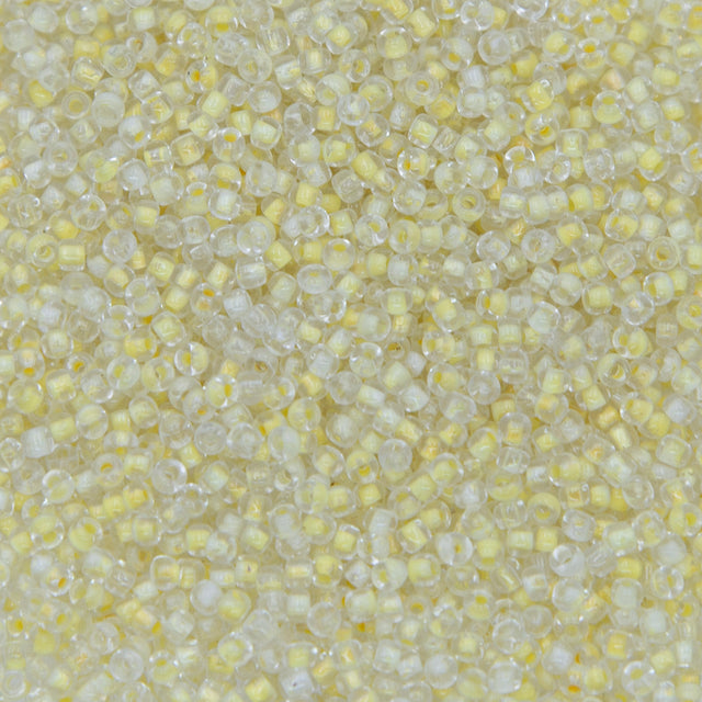 10SV100-46: Vintage Venetian Tr C/L Yellow Crystal 10/0