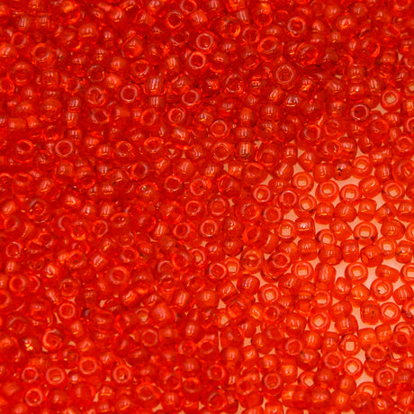 10SV236-4Q: Vintage Venetian Seed Bead Transparent Orange 10/0 - 1000GM