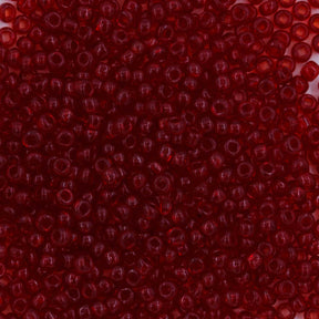 10SV247-3Q: Antique Venetian 10/0 Seed Bead Transparent Red #3 Square Hole - 10 Grams