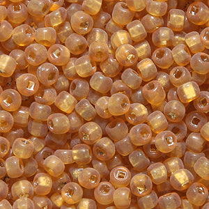 10SV253-15: Vintage Venetian Transparent Gold #15 SQ Hole Frosted 10/0 500 Grams