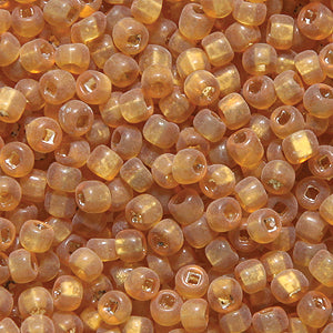 10SV253-15R: Vintage Venetian Transparent Gold #15 Square Hole Frosted 10/0 150 Gram Bag