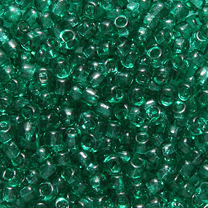 10SV287-1Q: Vintage Venetian Transparent Jungle Green #1 SQ Hole 10/0 500 Grams
