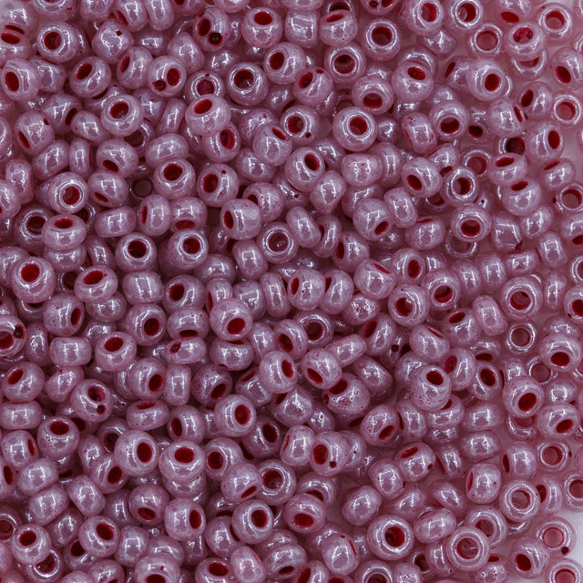 10SV342-1: Antique Venetian 10/0 Seed Bead Opaque Luster Strawberry #1 - 10 Grams