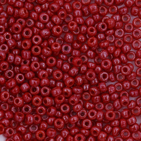 10SV347-1: Antique Venetian 10/0 Seed Bead Opaque Luster Red #1 - 10 Grams