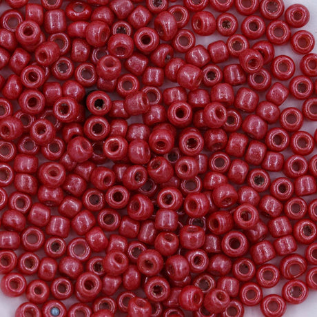 10SV347-2: Antique Venetian 10/0 Seed Bead Opaque Luster Red #2 - 10 Grams