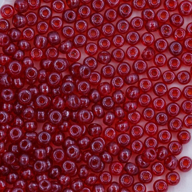 10SV347-T1: Antique Venetian 10/0 Seed Bead Transparent Luster Red #1 - 10 Grams