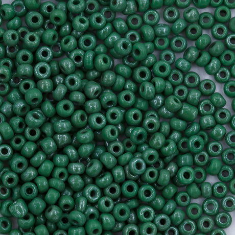10SV386-1: Antique Venetian 10/0 Seed Bead Opaque Luster Forest Green #1 - 10 Grams