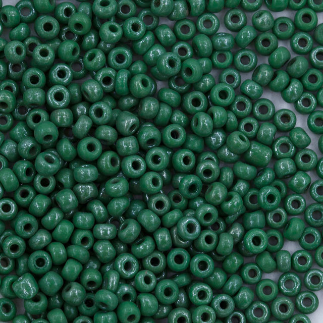 10SV386-1: Antique Venetian 10/0 Seed Bead Opaque Luster Forest Green #1 - 10 Grams