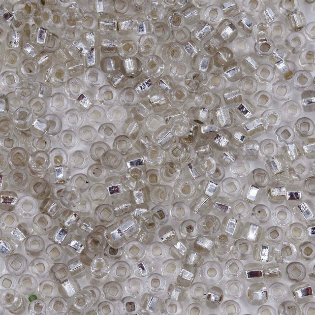 10SV412-1Q: Antique Venetian 10/0 Seed Bead Silver Lined Clear #1 Square Hole - 10 Grams