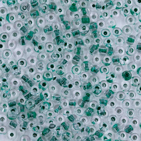 10SV785: Antique Venetian 10/0 Seed Bead Color Lined Clear Green - 10 Grams