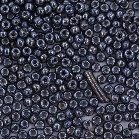 10SV806-1: Antique Venetian 10/0 Seed Bead Metallic Gun Metal #1 - 10 Grams
