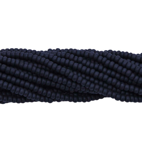 11SB109-M: CZ Seed Bead Op Black Matte 11/0 6HK