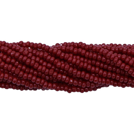 11SB148-C: CZ Seed Bead Truecut Op Brick Red Mahogany 11/0 6HK