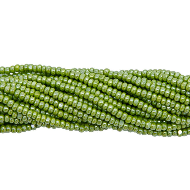 11SB383-OC: CZ Seed Bead True Cut Op Olive Green Sfinx 11/0 6HK