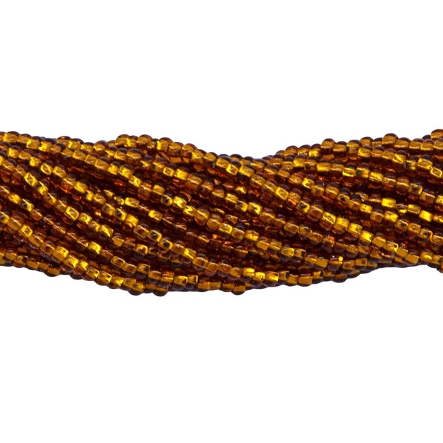 11SB456: CZ Seed Bead Silver Lined Dark Topaz 11/0 6HK
