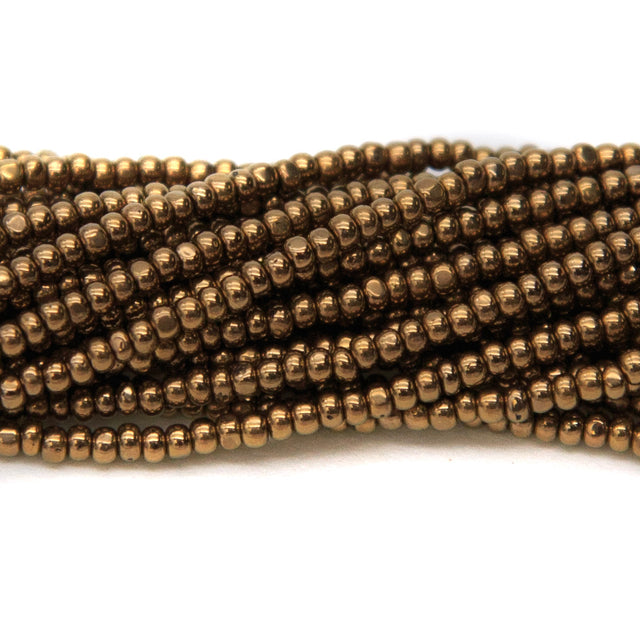 11SB555-C: CZ Seed Bead True Cut Bronze 11/0 6 Hanks