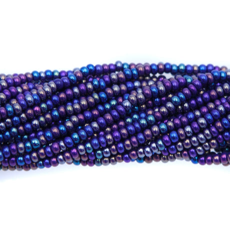 11SB578R: CZ Seed Bead Navy Blue AB #34070 11/0 1HK