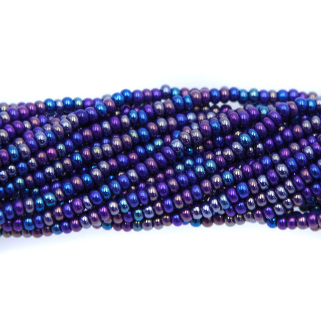 11SB578R: CZ Seed Bead Navy Blue AB #34070 11/0 1HK
