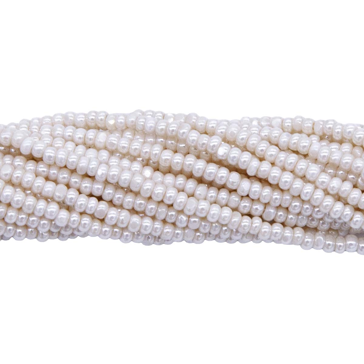 11SB652-CR: CZ Seed Bead True Cut Pearl Egg Shell 11/0-1HK