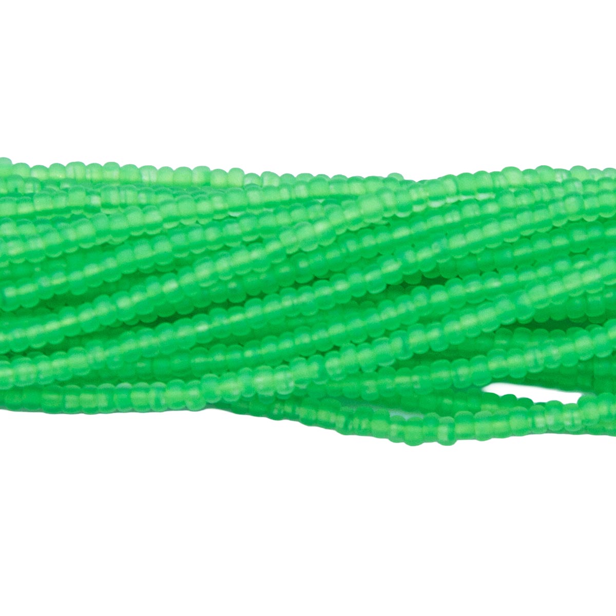 11SB684-NT: CZ Seed Bead Neon Green On Crystal 11/0 6HK