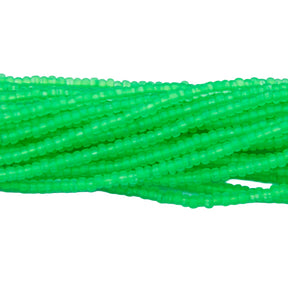 11SB684-NT: CZ Seed Bead Neon Green On Crystal 11/0 6HK