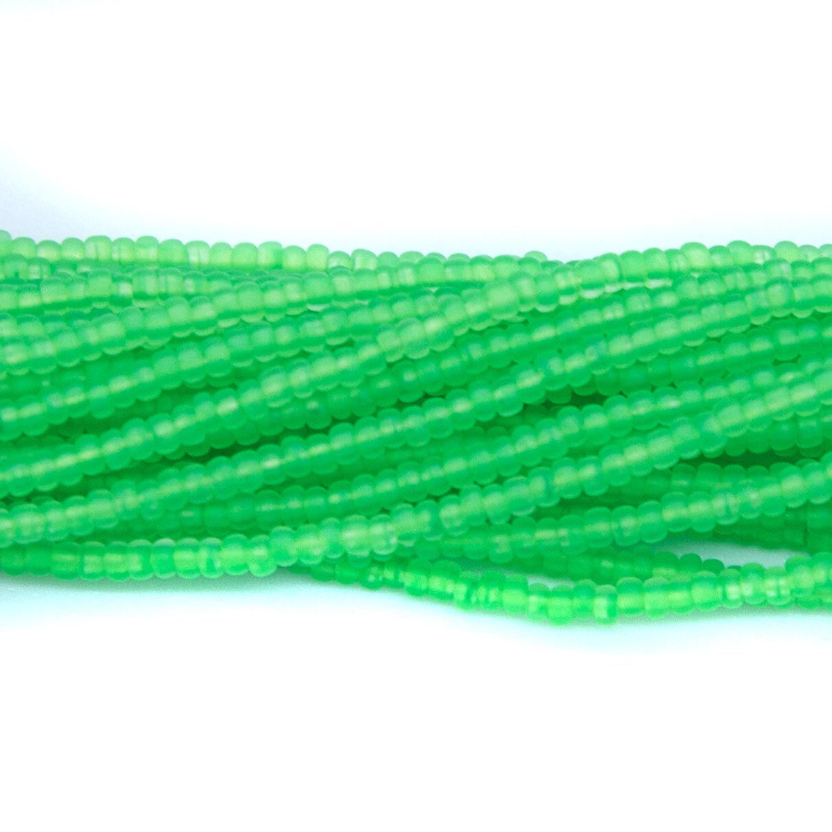 11SB684-NTR: CZ Seed Bead Neon Green On Crystal 11/0 -1 HK
