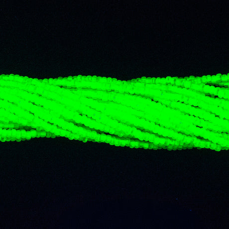 11SB684-NT: CZ Seed Bead Neon Green On Crystal 11/0 6HK