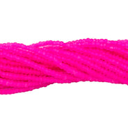11SB694-NT: CZ Seed Bead Neon Fuchsia On Crystal 11/0 6HK
