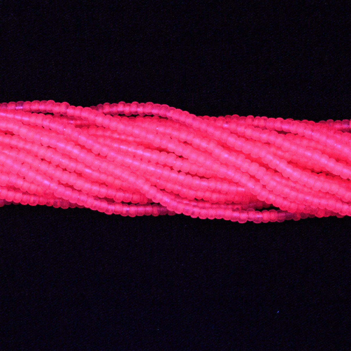 11SB694-NT: CZ Seed Bead Neon Fuchsia On Crystal 11/0 6HK