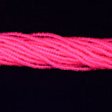 11SB694-NT: CZ Seed Bead Neon Fuchsia On Crystal 11/0 6HK