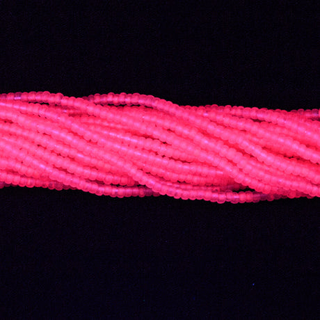 11SB694-NT: CZ Seed Bead Neon Fuchsia On Crystal 11/0 6HK