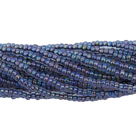 11SB709-ABR: Preciosa Ornela Seed Bead Colorlined Black AB 11/0 1 Hank
