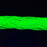 11SB784-NR: CZ Seed Bead Neon Lined Green 11/0 Uv Reactive-1HK
