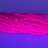 11SB793-NR: CZ Seed Bead Neon Lined Pink 11/0 Uv Reactive-1HK