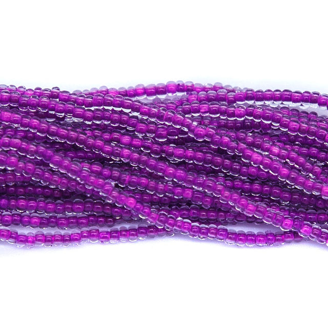 11SB798-NR: CZ Seed Bead Neon Lined Purple 11/0 Uv Reactive-1HK