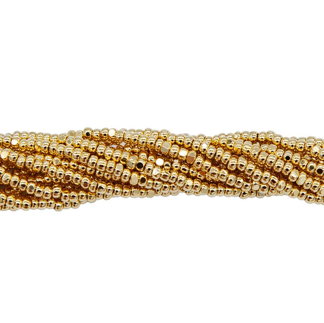 11SB853-5C: CZ Seed Bead True Cut 24 Karat Gold Plate 11/0 6STR 20HK