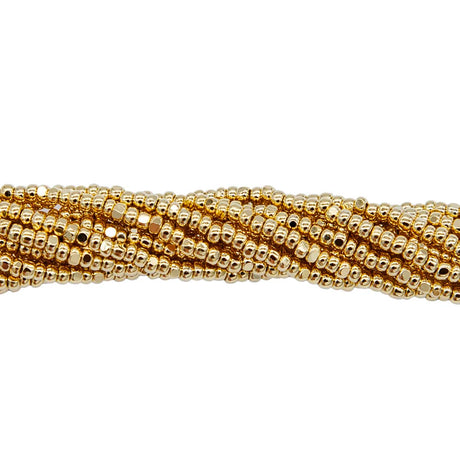 11SB853-5CR: CZ Seed Bead True Cut 24 Karat Gold Plate 11/0 6st-1HK