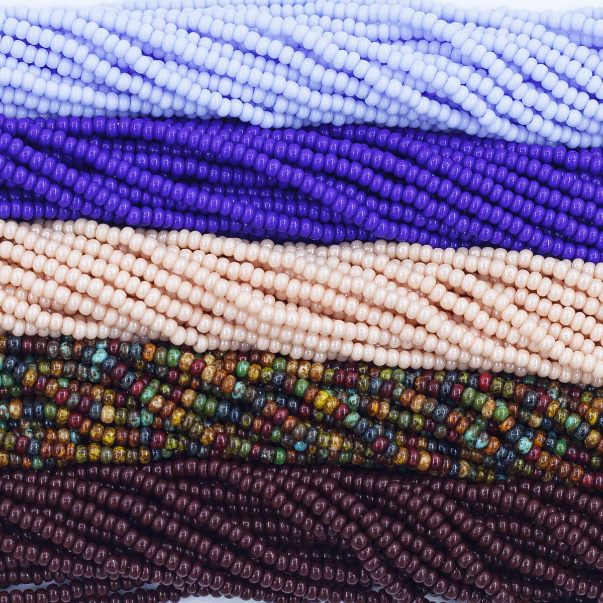 11SB999-MX78: Preciosa Czech Seed Bead Bundle Blue Jeans and Leather 11/0