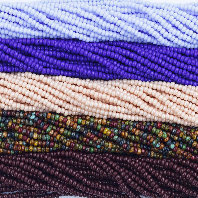 11SB999-MX78: Preciosa Czech Seed Bead Bundle Blue Jeans and Leather 11/0