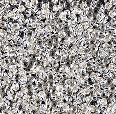 11SM412R: 11-0001R Miyuki Seed Bead 11/0 Crystal Silver Lined - 25GM