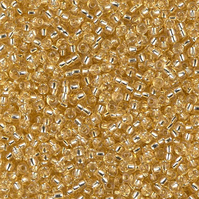 11SM452R: 11-0002R Miyuki Seed Bead 11/0 Lt. Gold Silver Lined - 25GM