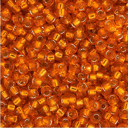 11SM0008: Miyuki Japanese Seed Bead 11/0 Orange Silver Lined - 250GM