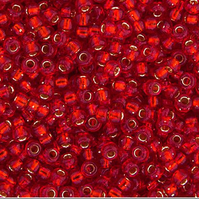 11SM0010: Miyuki Japanese Seed Bead 11/0 Flame Red Silver Lined - 250GM
