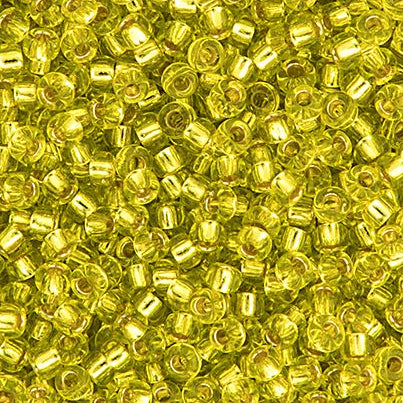 11SM481R: 11-0014R Miyuki Seed Bead 11/0 Chartreuse Silver Lined - 25GM