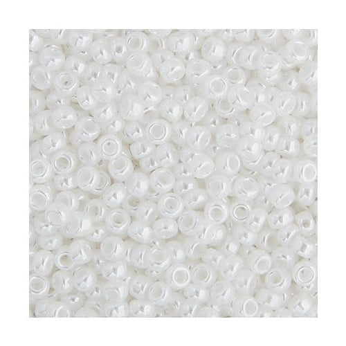 11SM0420R: Miyuki Japanese Seed Bead 11/0 White Pearl Opaque Luster - 25GM