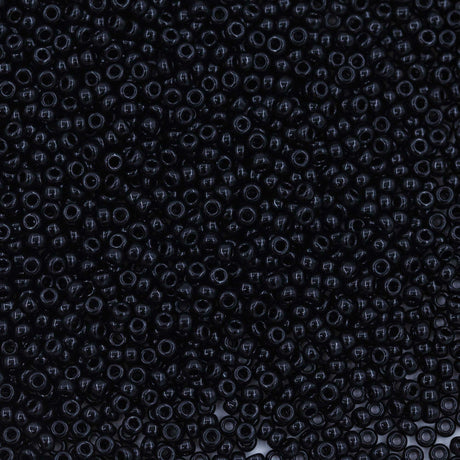 11SM109R: 11-0401R Miyuki Seed Bead 11/0 Black Opaque - 25GM